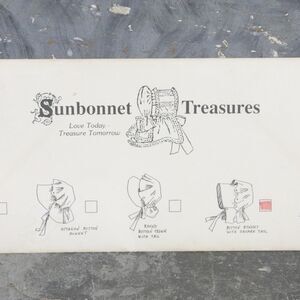 Sunbonnet Treasures button bonnet with square tail pattern, complete and uncut